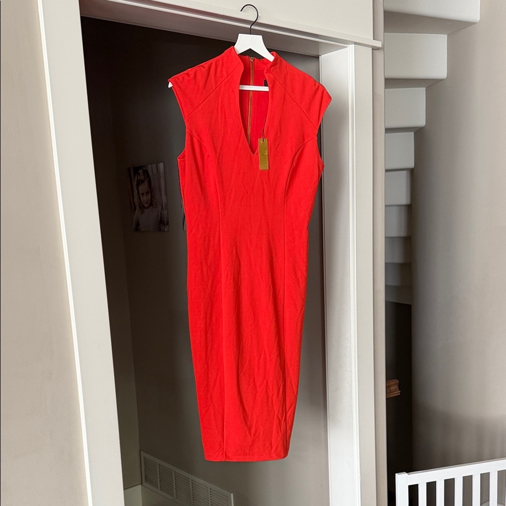 Alexia Admor Vibrant Red Midi Dress